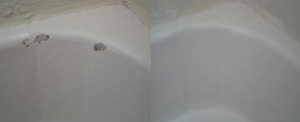 Fiberglass Chip before and after repair