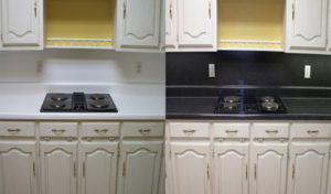 Formica Kitchen Countertops before and after refinishing