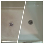 Shower Floor Before and After Refinishing