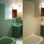 Tiled Bathroom Walls before and after refinishing in MultiSpec