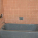 Porcelain Bathtub with Tiled Surround