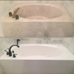 Cultured Marble bathtub before and after refinishing
