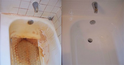 Porcelain-over-steel bathtub