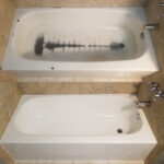 Porcelain Tub Before and After Refinishing