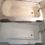 Porcelain Bathtub Before and After Refinishing